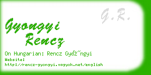 gyongyi rencz business card